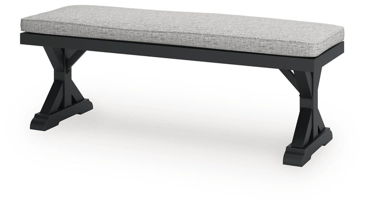 Beachcroft Outdoor Bench with Cushion - Black (3)