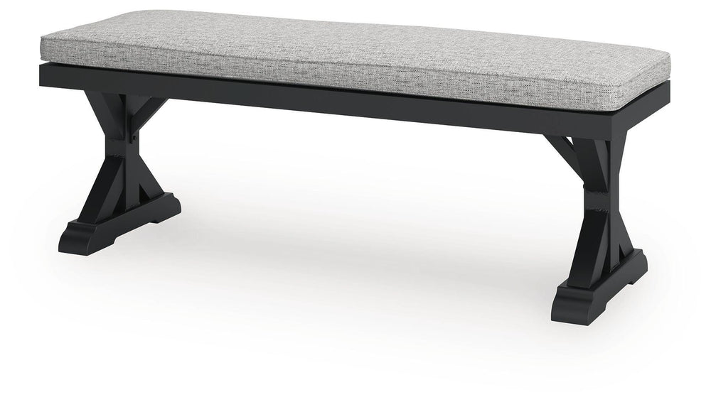 Beachcroft Outdoor Bench with Cushion - Black (3)