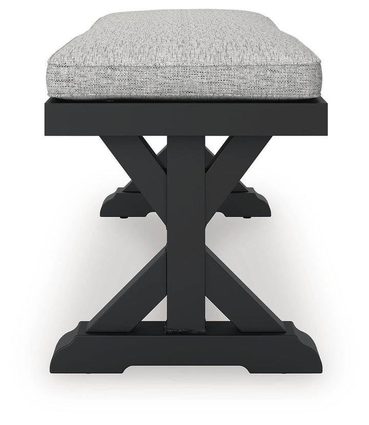 Beachcroft Outdoor Bench with Cushion - Black (6)