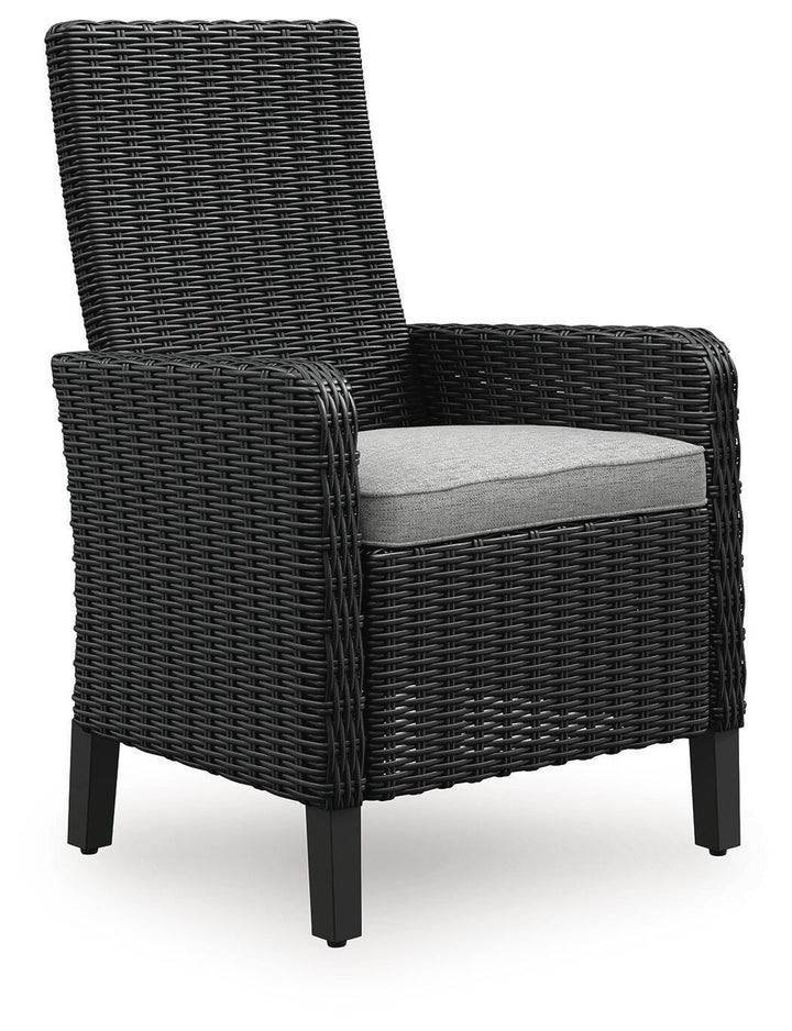 Beachcroft Outdoor Arm Chair with Cushion (Set of 2) - Black (3)