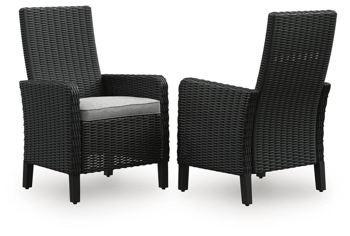 Beachcroft Outdoor Arm Chair with Cushion (Set of 2) - Black (1)