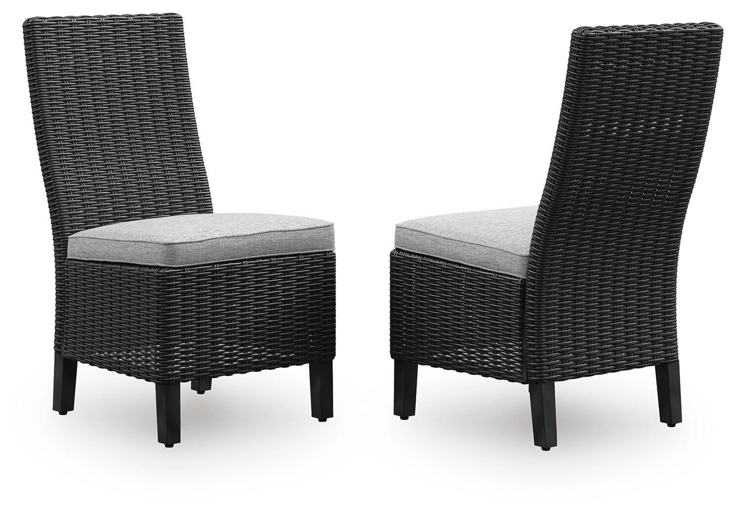 Beachcroft Outdoor Side Chair with Cushion (Set of 2) - Black (1)