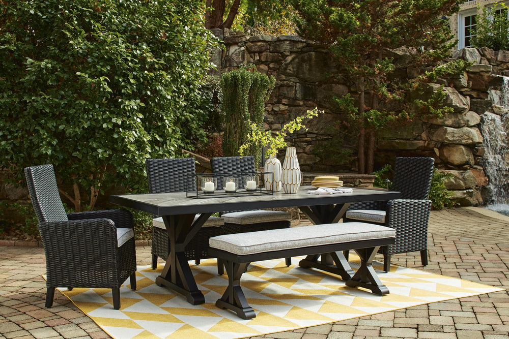 Beachcroft Outdoor Bench with Cushion - Black (9)