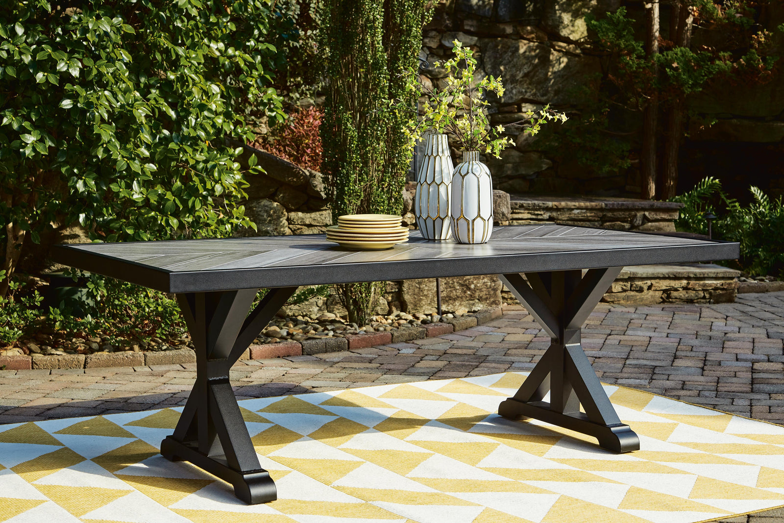 Beachcroft Outdoor Dining Table - Black (2)