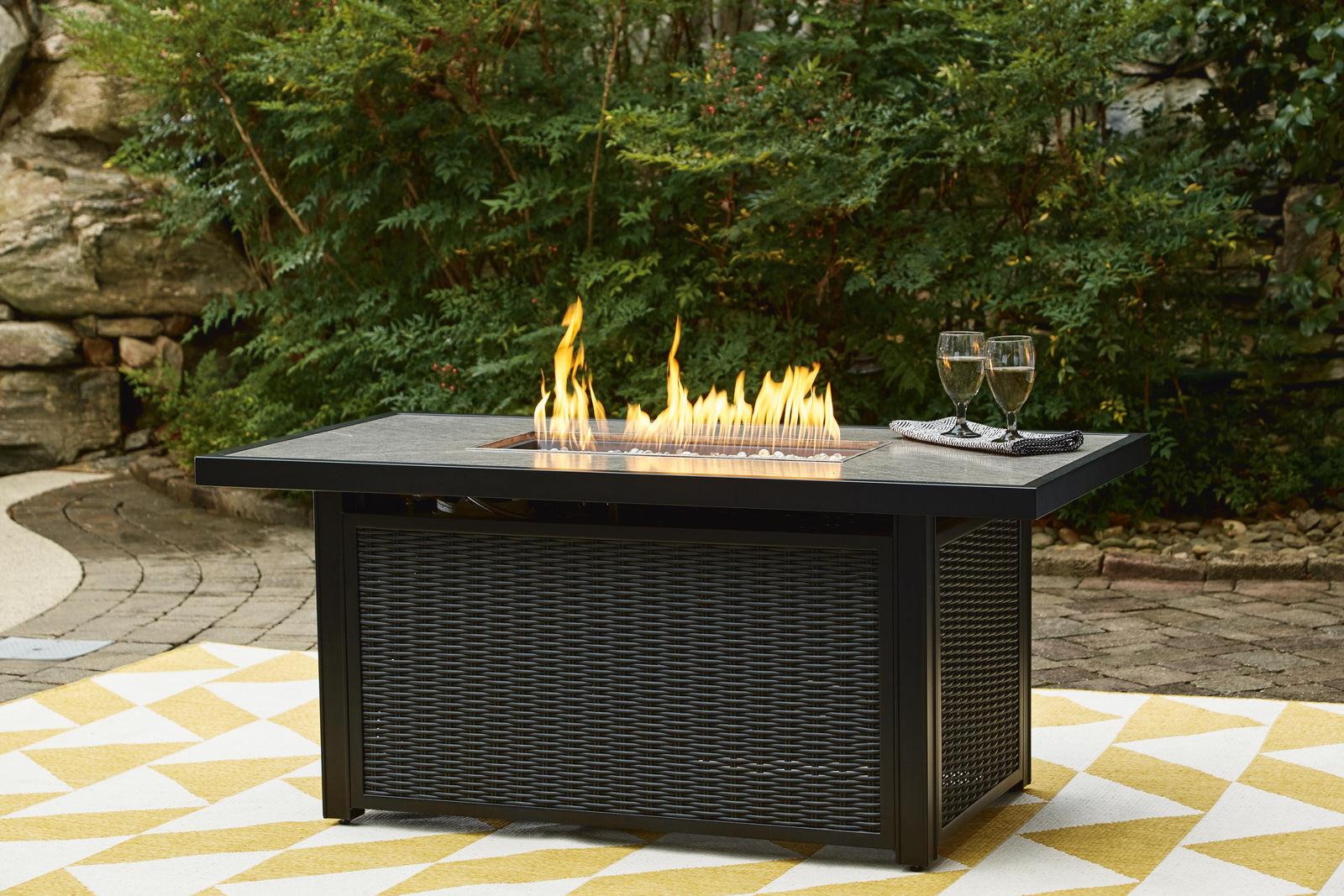 Beachcroft Outdoor Fire Pit Table - Black (2)