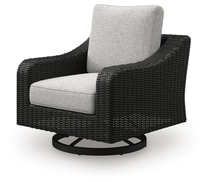 Beachcroft Outdoor Swivel Lounge with Cushion - Black (3)