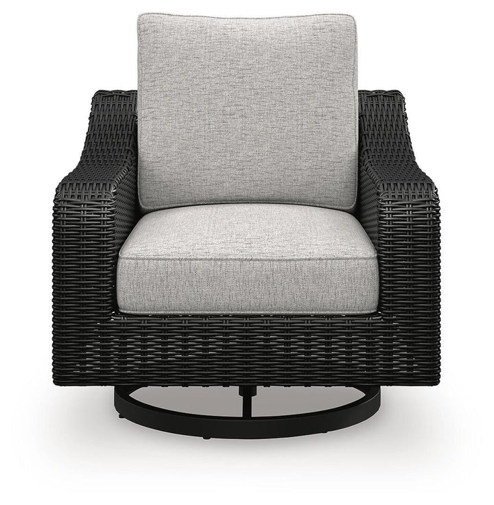 Beachcroft Outdoor Swivel Lounge with Cushion - Black (4)