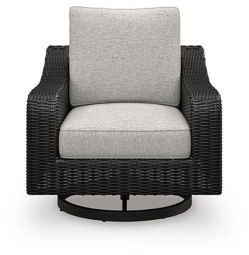 Beachcroft Outdoor Swivel Lounge with Cushion - Black (4)