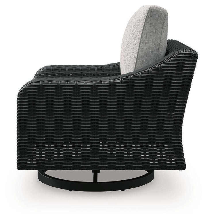 Beachcroft Outdoor Swivel Lounge with Cushion - Black (6)