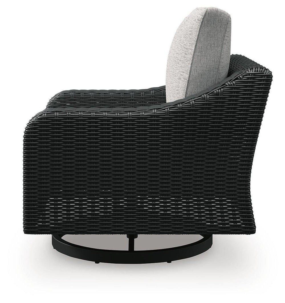 Beachcroft Outdoor Swivel Lounge with Cushion - Black (6)