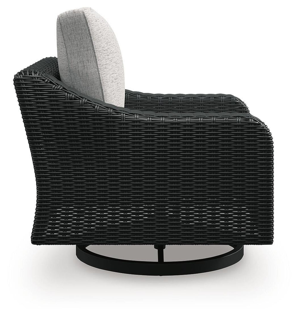 Beachcroft Outdoor Swivel Lounge with Cushion - Black (7)