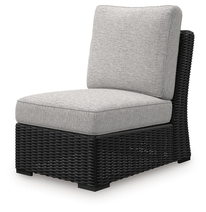 Beachcroft Outdoor Armless Chair with Cushion - Black (3)