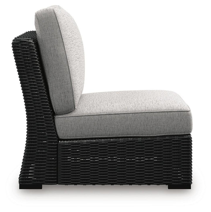 Beachcroft Outdoor Armless Chair with Cushion - Black (7)