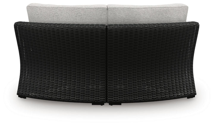 Beachcroft Outdoor Curved Corner Chair with Cushion - Black (3)