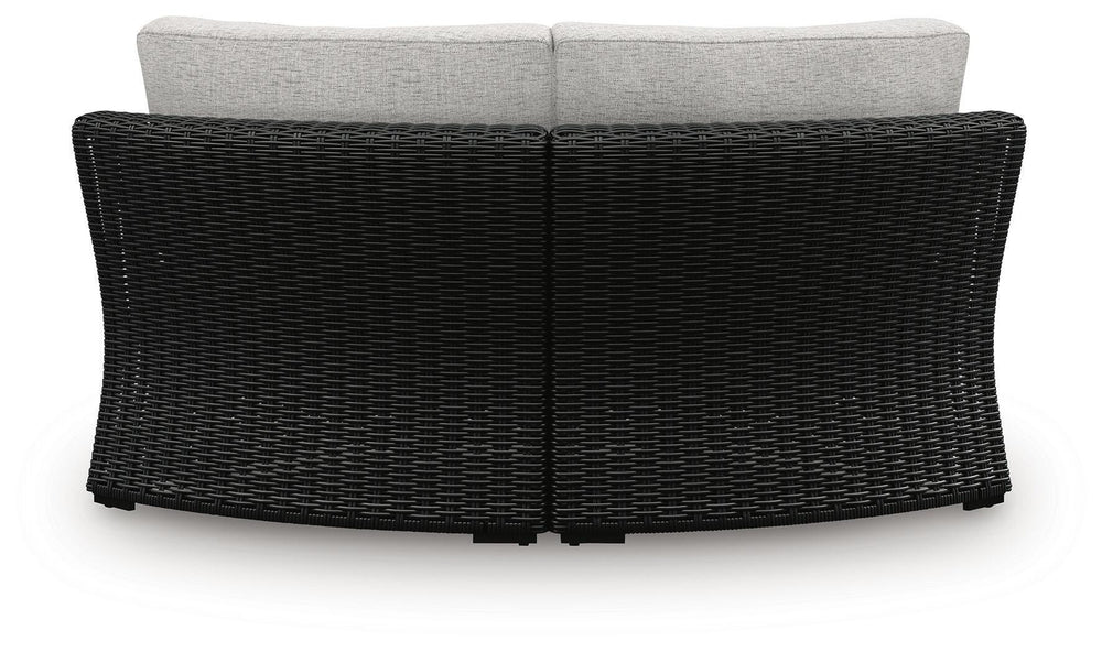 Beachcroft Outdoor Curved Corner Chair with Cushion - Black (3)
