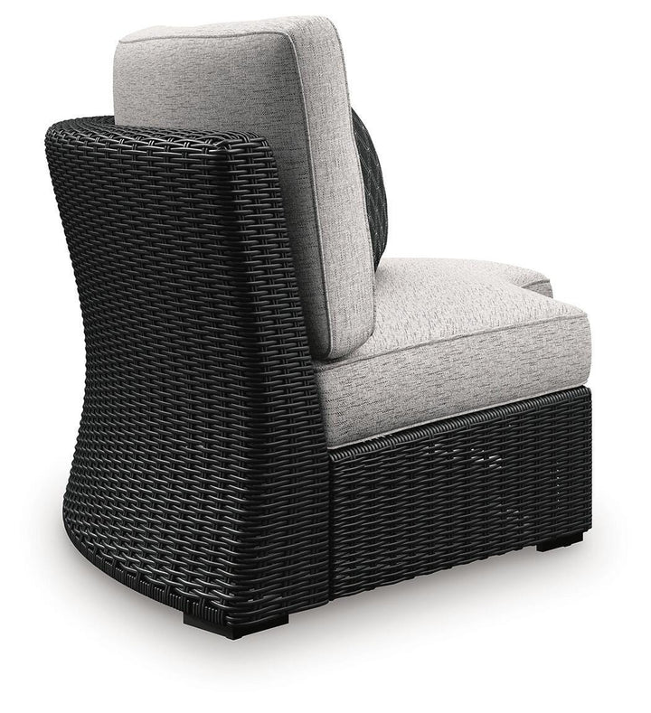 Beachcroft Outdoor Curved Corner Chair with Cushion - Black (4)