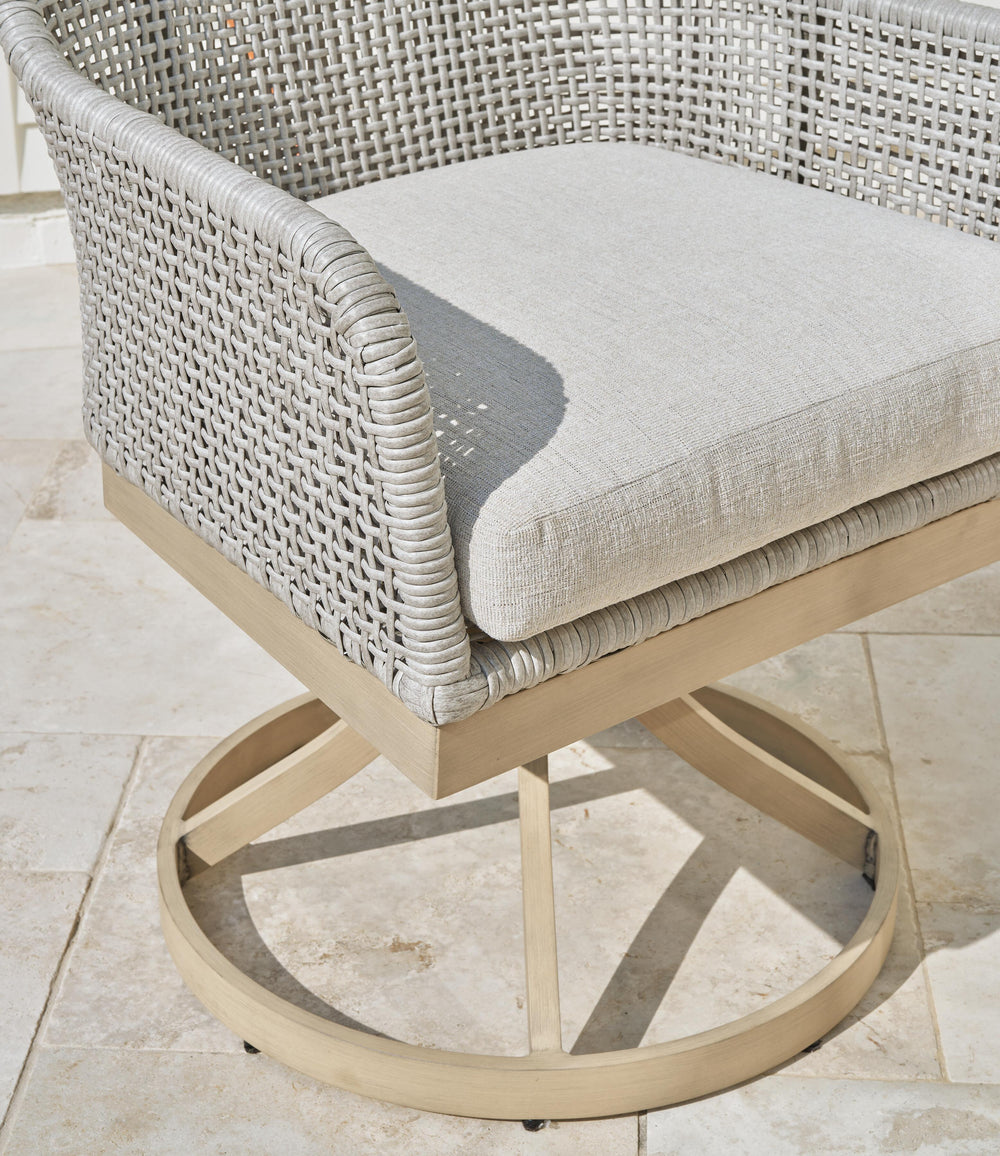 Seton Creek Outdoor Swivel Dining Chair (Set of 2) - Dark Gray (7)