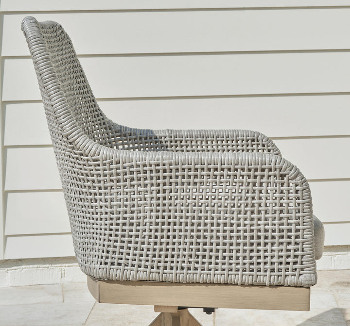 Seton Creek Outdoor Swivel Dining Chair (Set of 2) - Dark Gray (8)