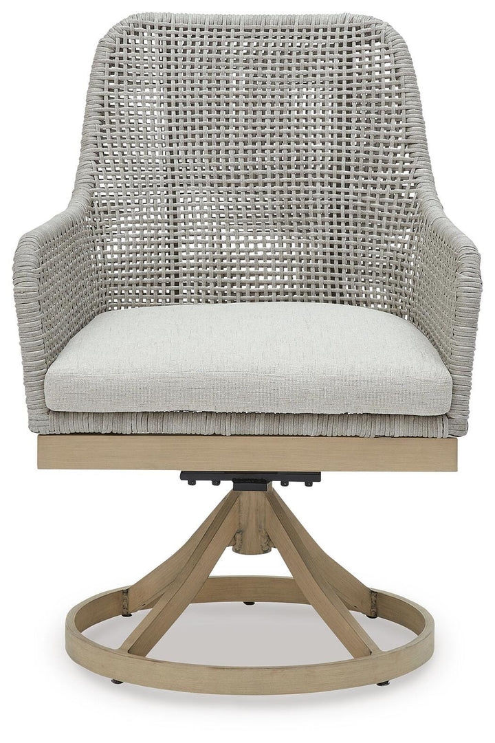Seton Creek Outdoor Swivel Dining Chair (Set of 2) - Dark Gray (4)