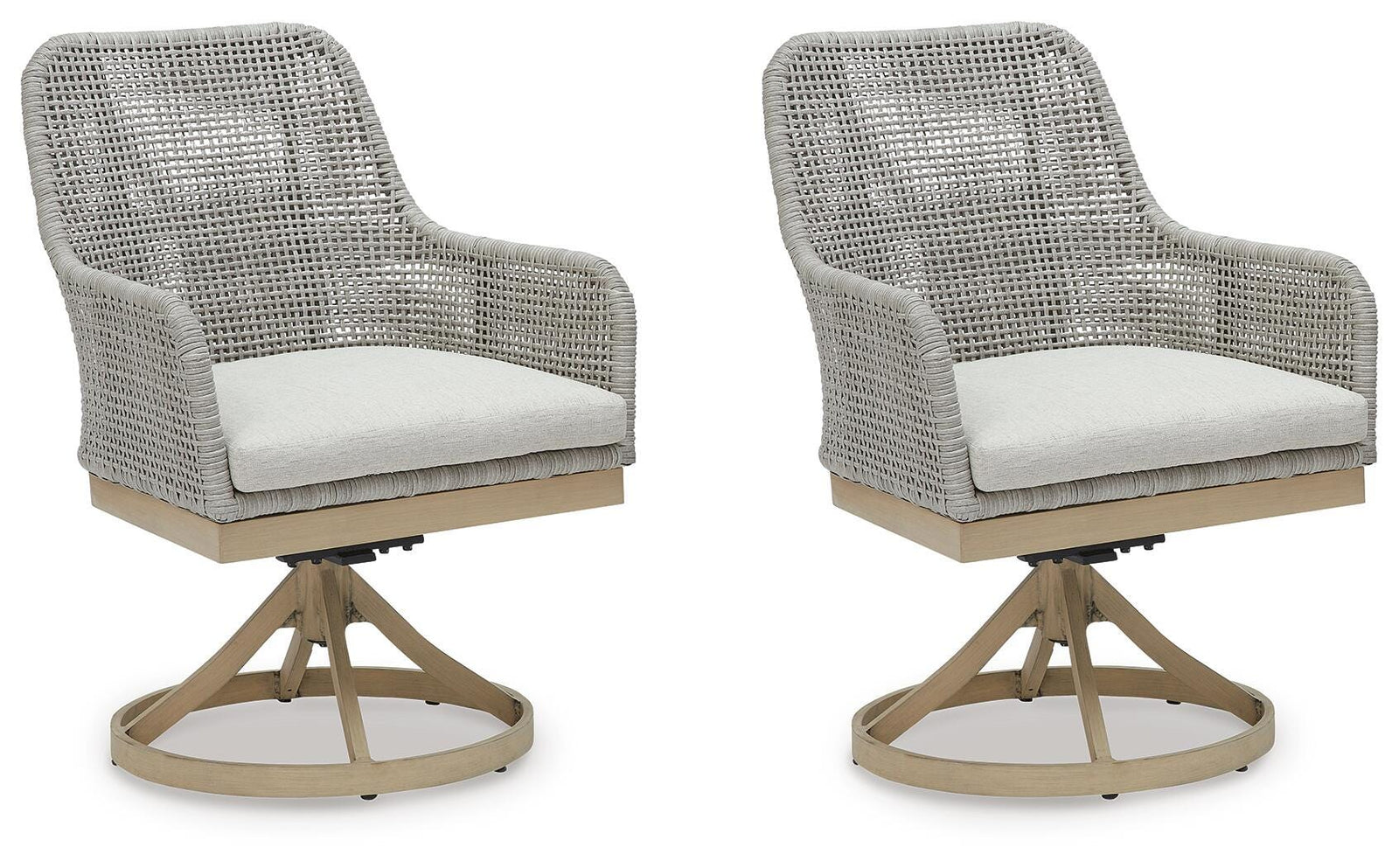 Seton Creek Outdoor Swivel Dining Chair (Set of 2) - Dark Gray (1)
