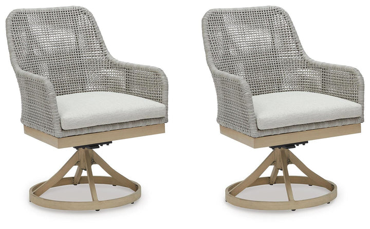 Seton Creek Outdoor Swivel Dining Chair (Set of 2) - Dark Gray (1)