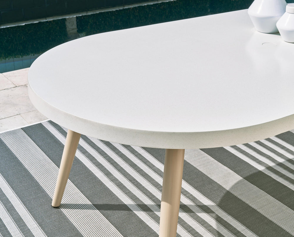 Seton Creek Outdoor Dining Table - White (6)