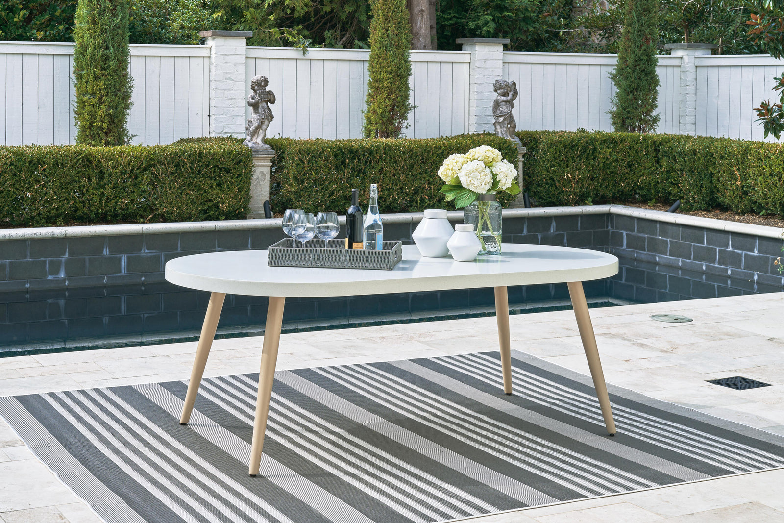 Seton Creek Outdoor Dining Table - White (2)