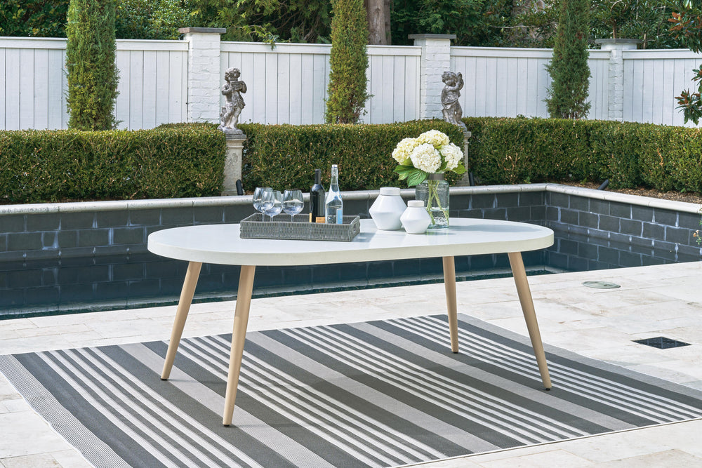 Seton Creek Outdoor Dining Table - White (2)