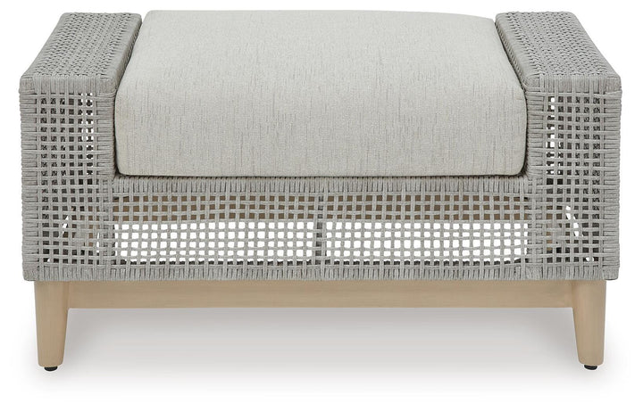 Seton Creek Outdoor Ottoman with Cushion - Dark Gray (3)