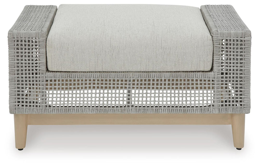 Seton Creek Outdoor Ottoman with Cushion - Dark Gray (3)