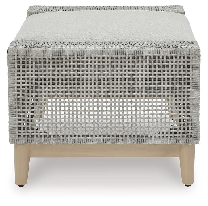 Seton Creek Outdoor Ottoman with Cushion - Dark Gray (4)