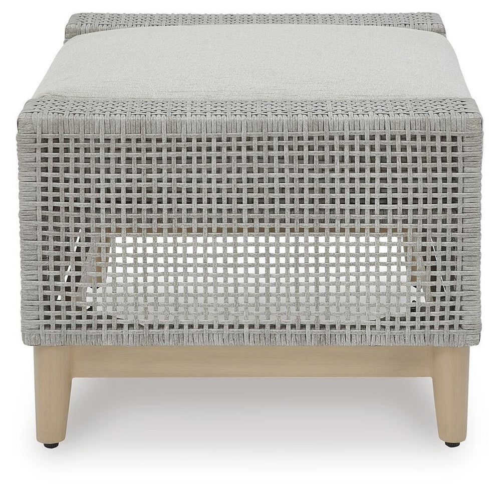 Seton Creek Outdoor Ottoman with Cushion - Dark Gray (4)