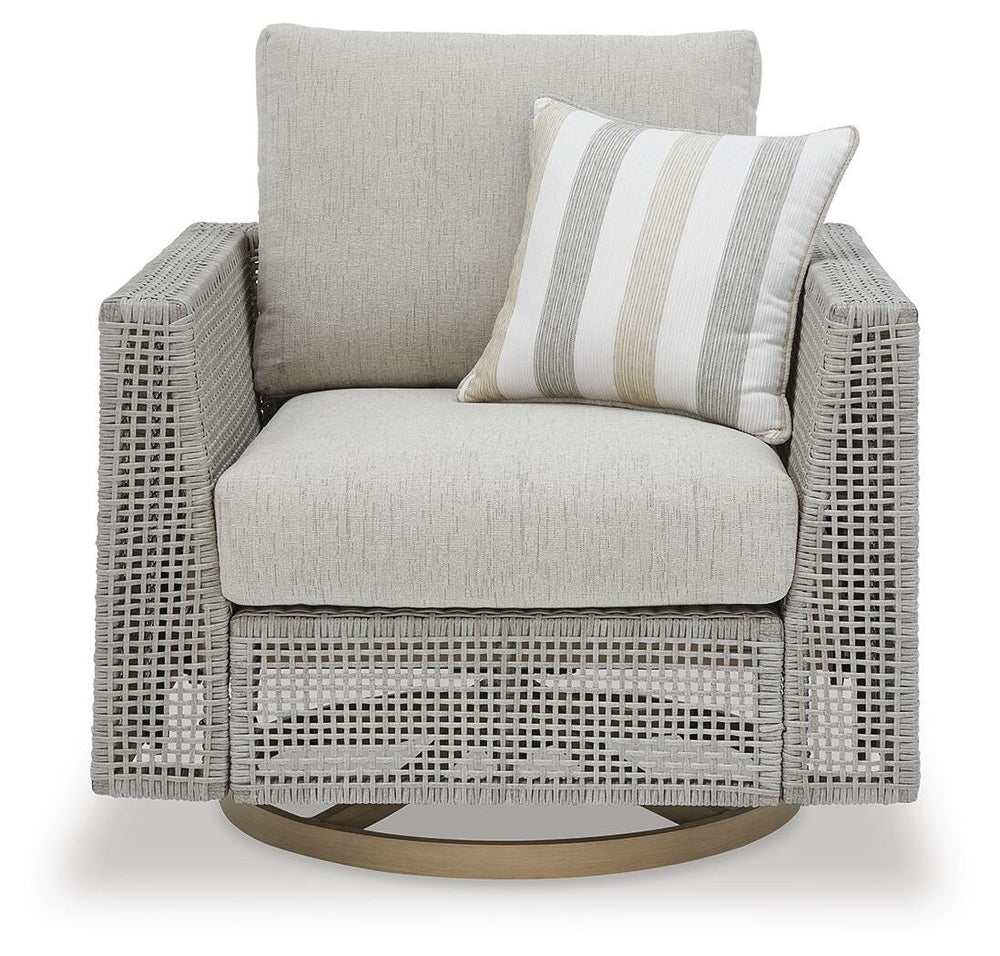 Seton Creek Outdoor Swivel Lounge with Cushion - Dark Gray (3)