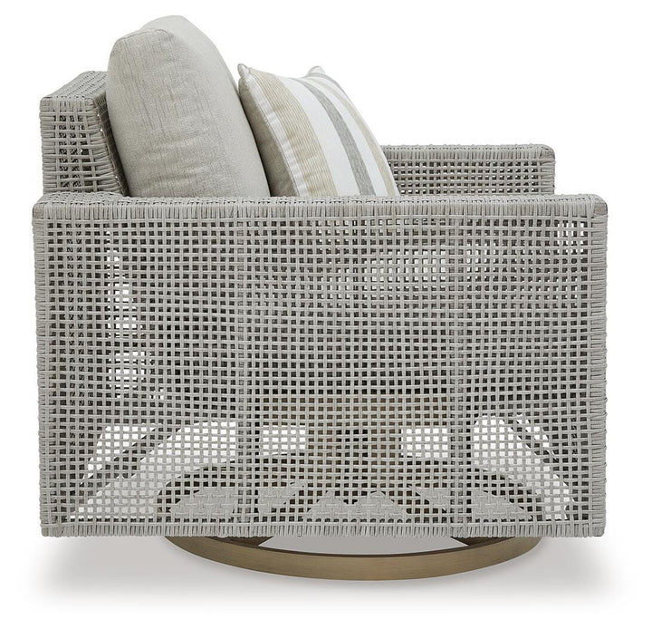 Seton Creek Outdoor Swivel Lounge with Cushion - Dark Gray (4)