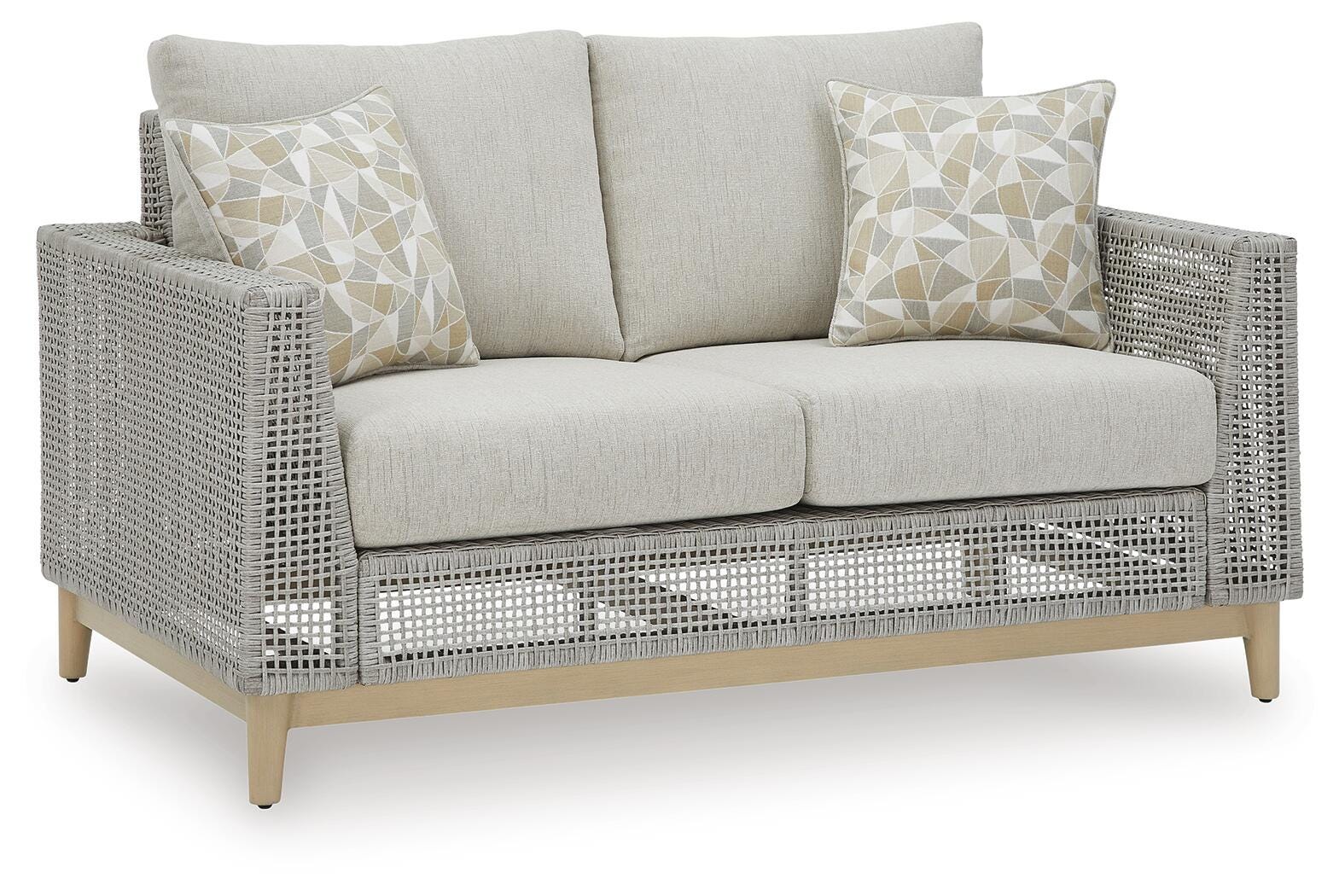 Seton Creek Outdoor Loveseat with Cushion - Dark Gray (1)