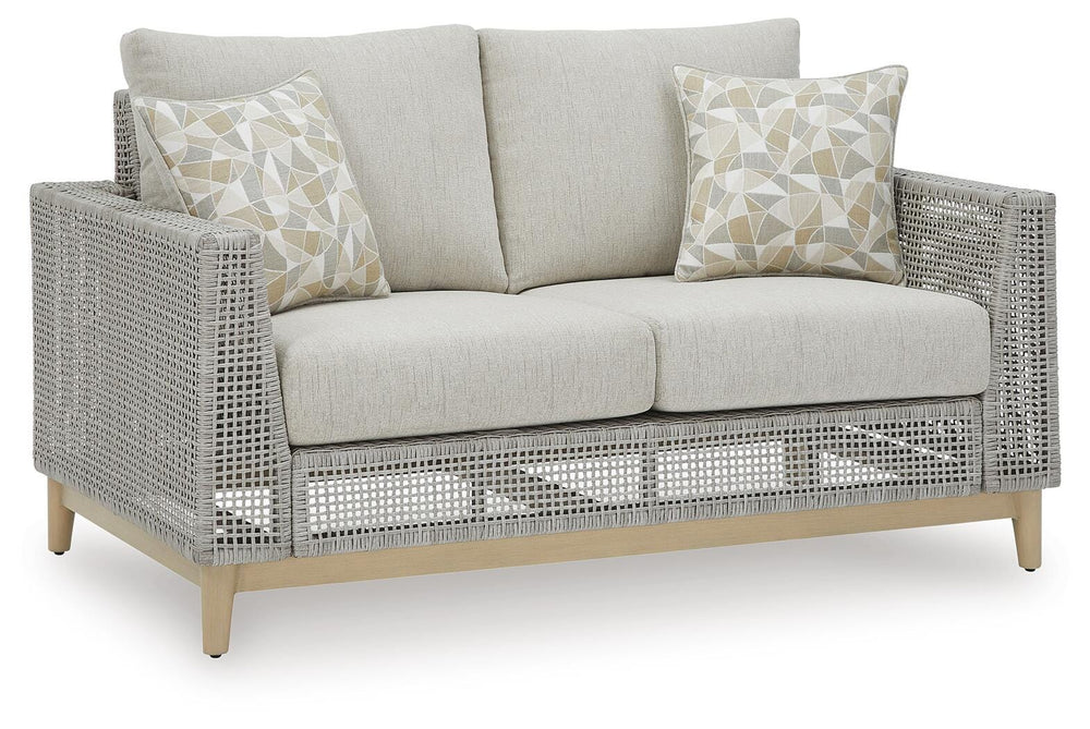 Seton Creek Outdoor Loveseat with Cushion - Dark Gray (1)