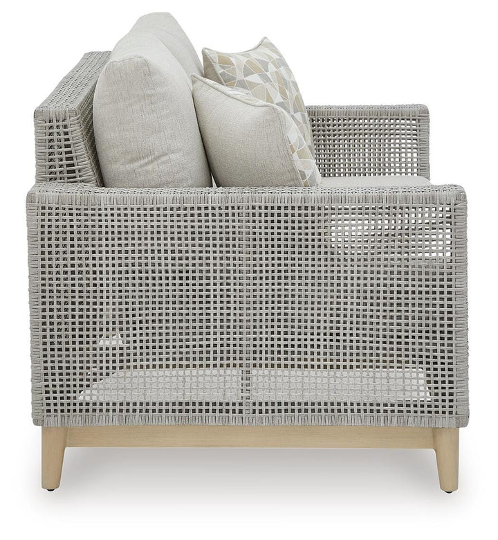 Seton Creek Outdoor Loveseat with Cushion - Dark Gray (4)