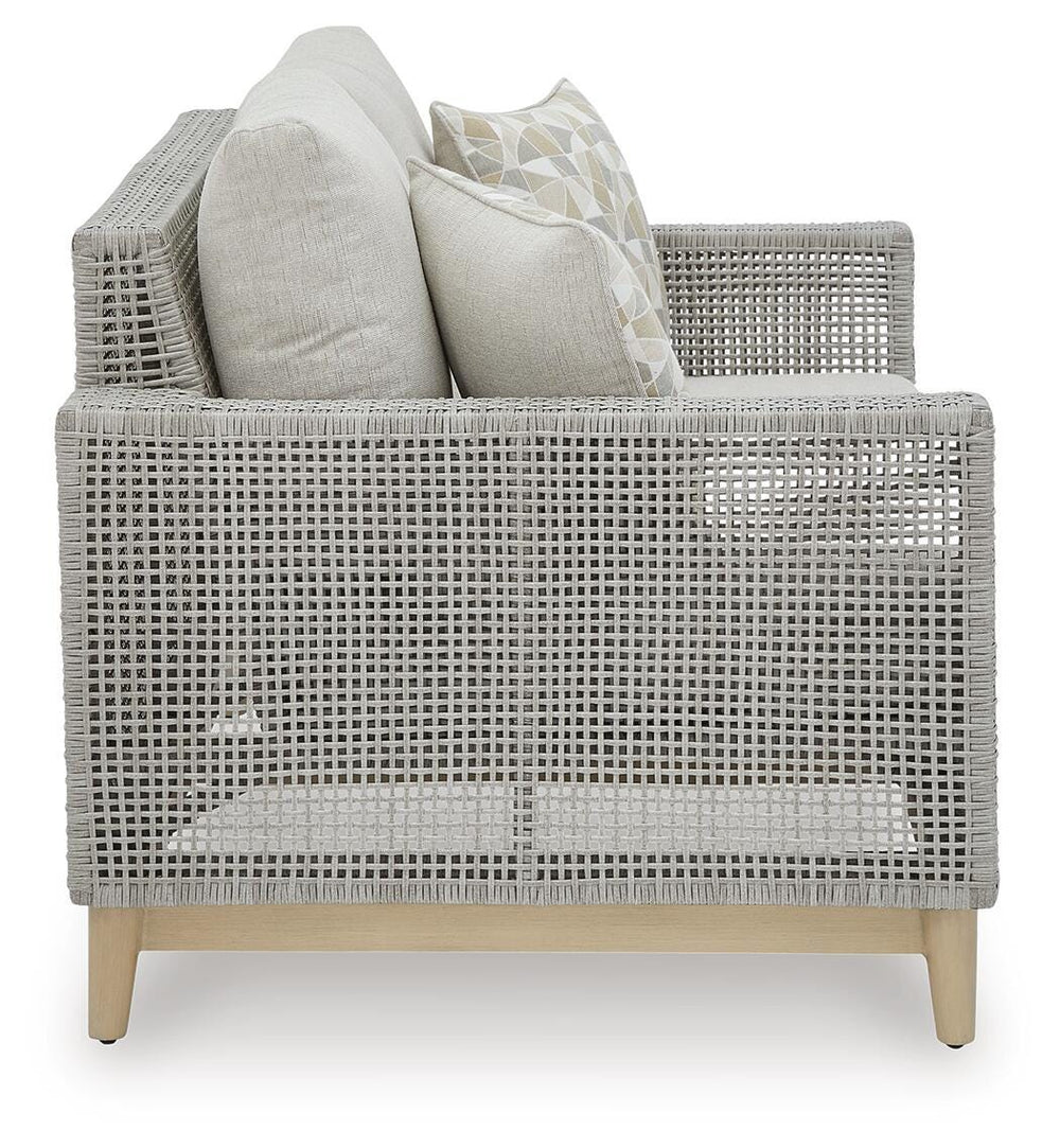 Seton Creek Outdoor Loveseat with Cushion - Dark Gray (4)