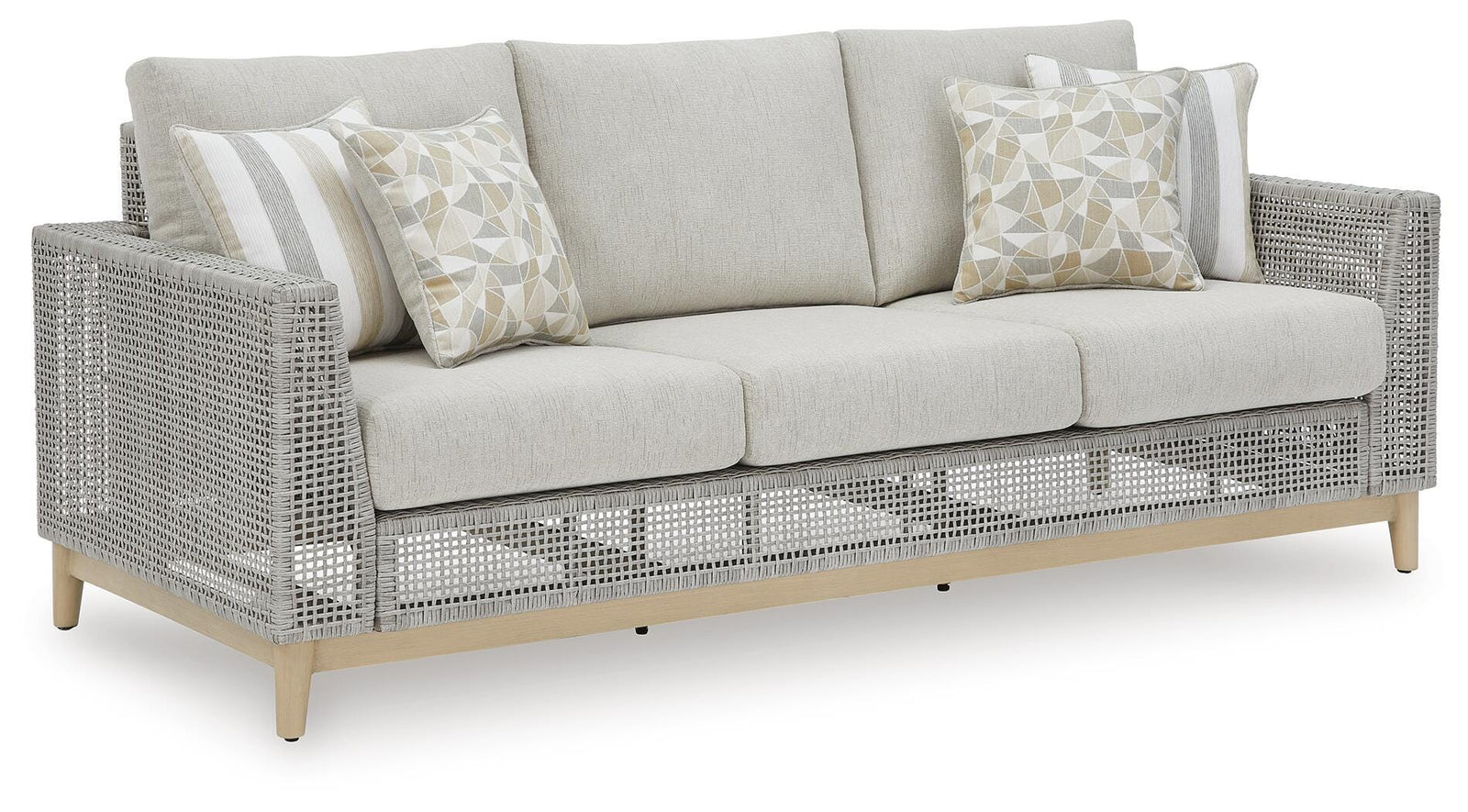 Seton Creek Outdoor Sofa with Cushion - Dark Gray (1)