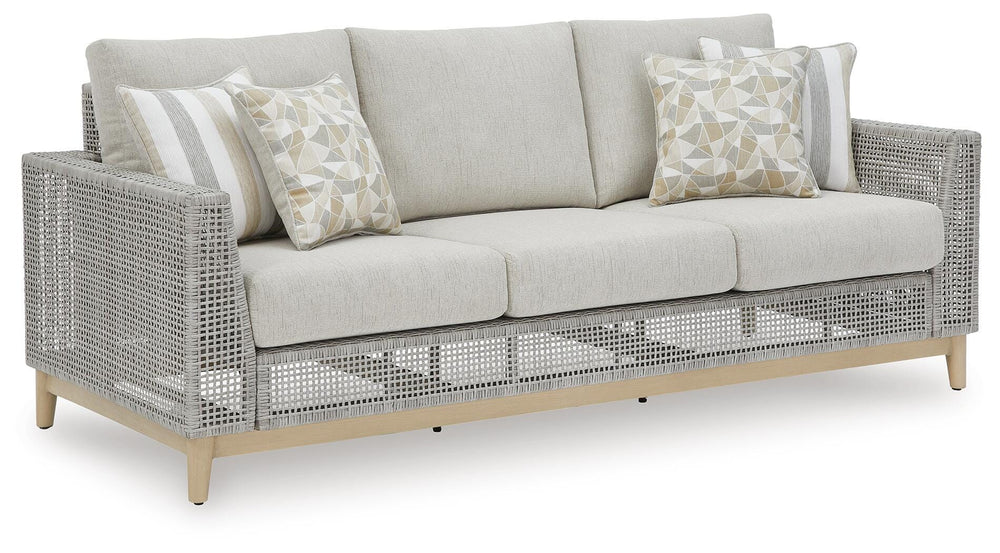 Seton Creek Outdoor Sofa with Cushion - Dark Gray (1)