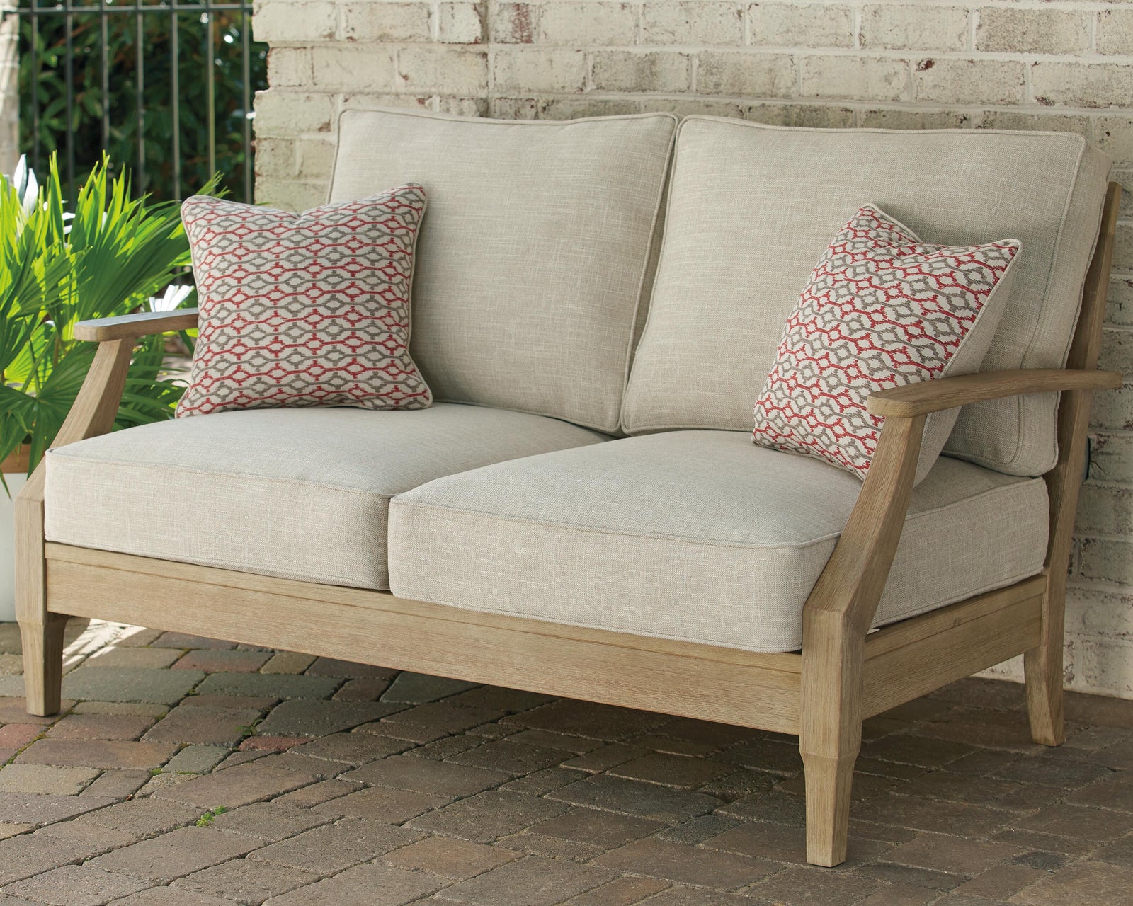 Clare View Loveseat with Cushion - Beige (2)