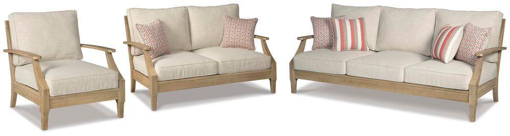 Clare View Outdoor Sofa, Loveseat and Lounge Chair - Beige (1)