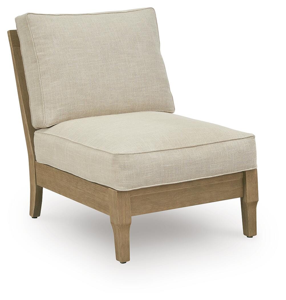 Clare View Armless Chair with Cushion - Beige (1)