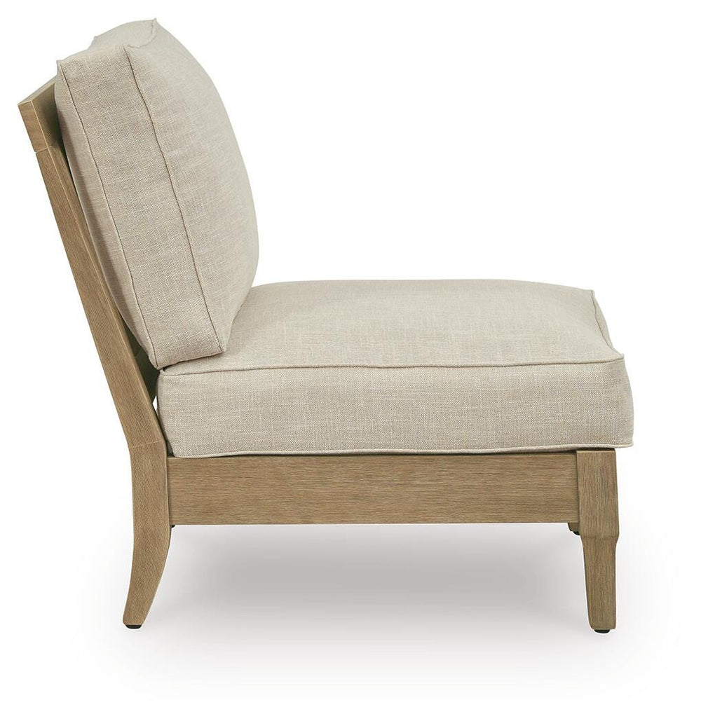 Clare View Armless Chair with Cushion - Beige (3)
