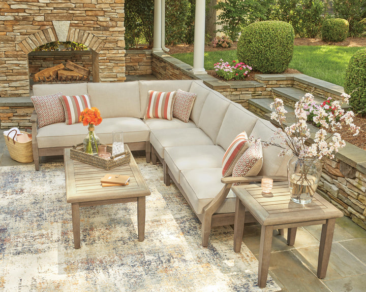Clare View 4-Piece Outdoor Sectional - Beige (3)