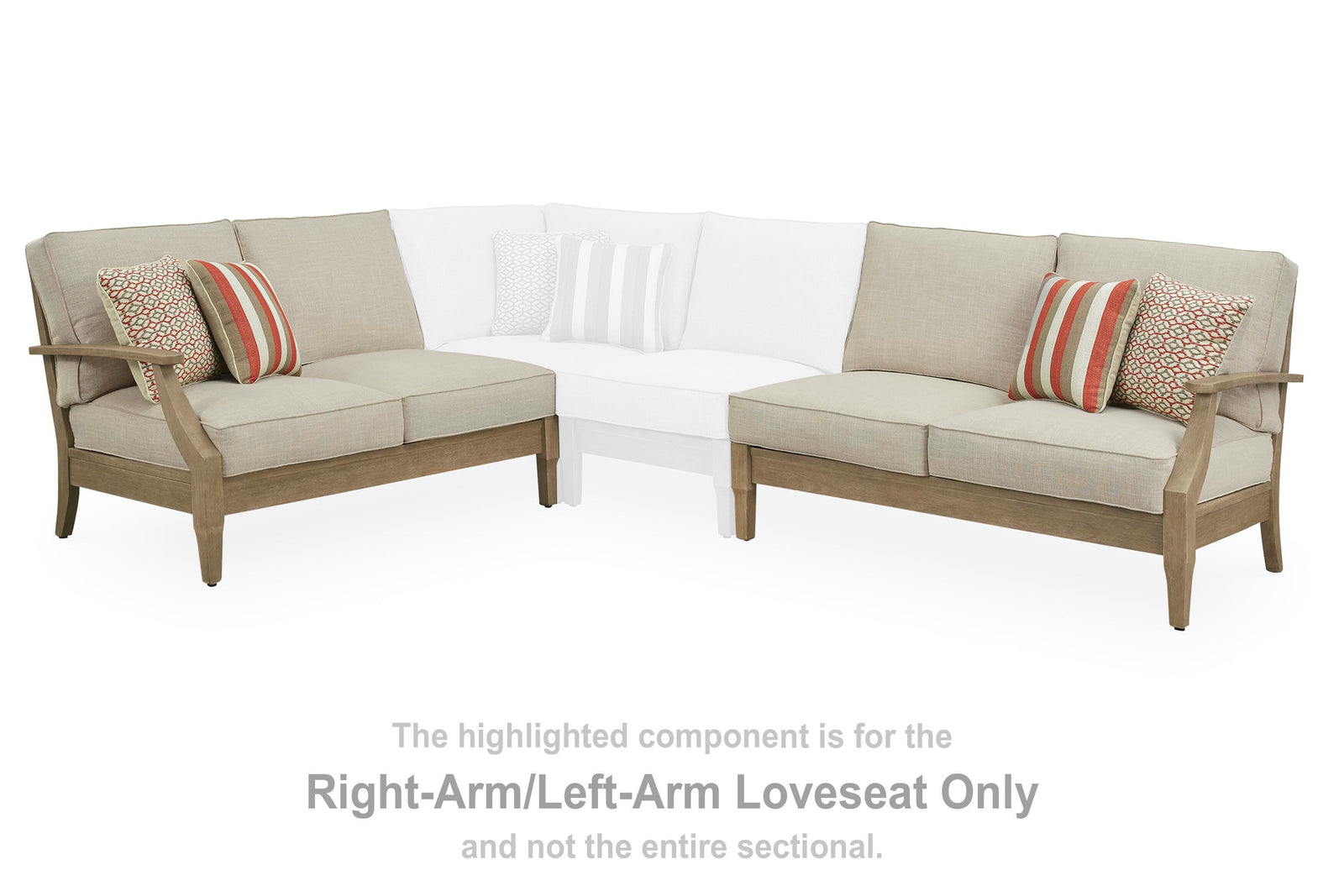 Clare View Right-Arm/Left-Arm Loveseat - Beige (2)