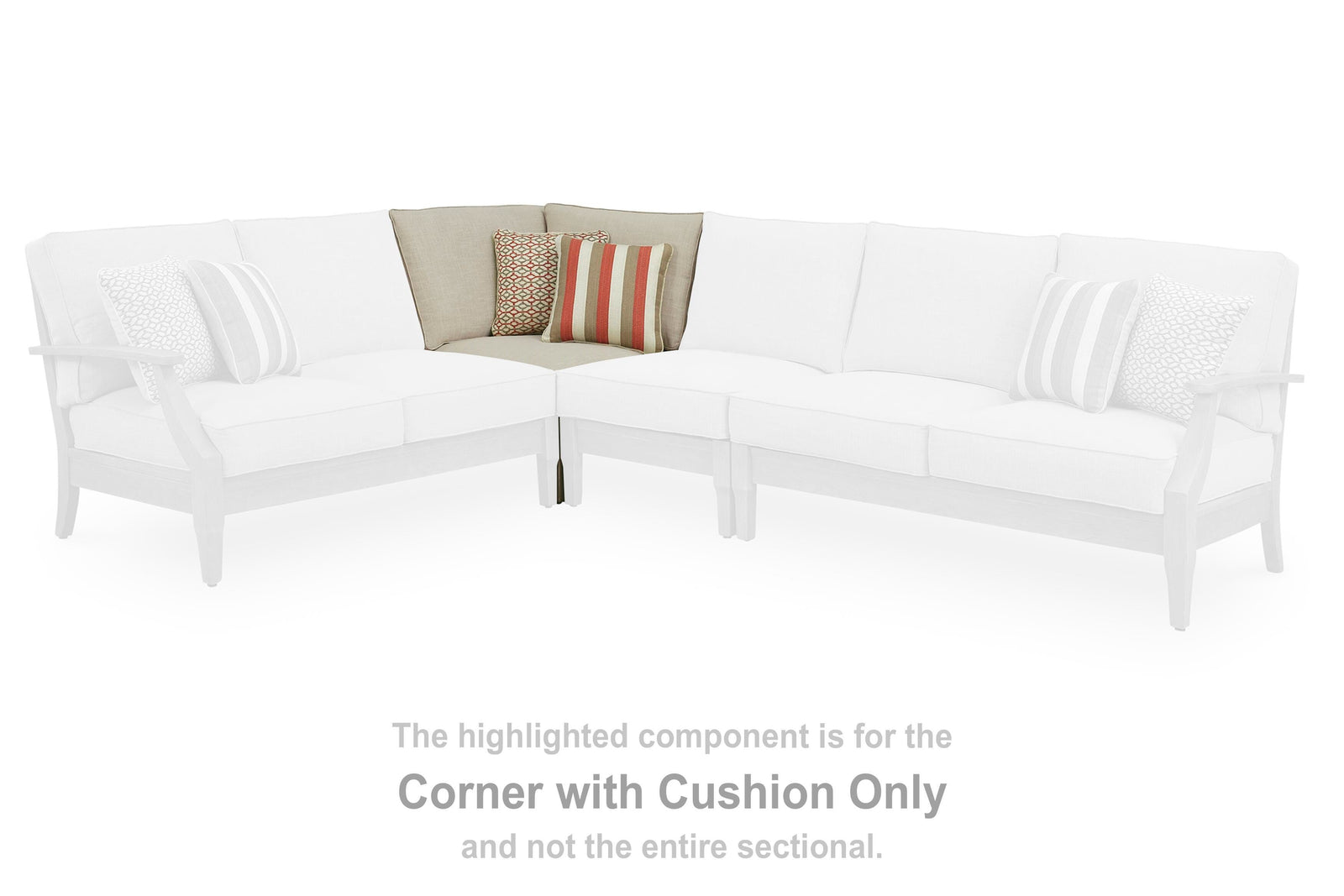 Clare View Corner with Cushion - Beige (2)