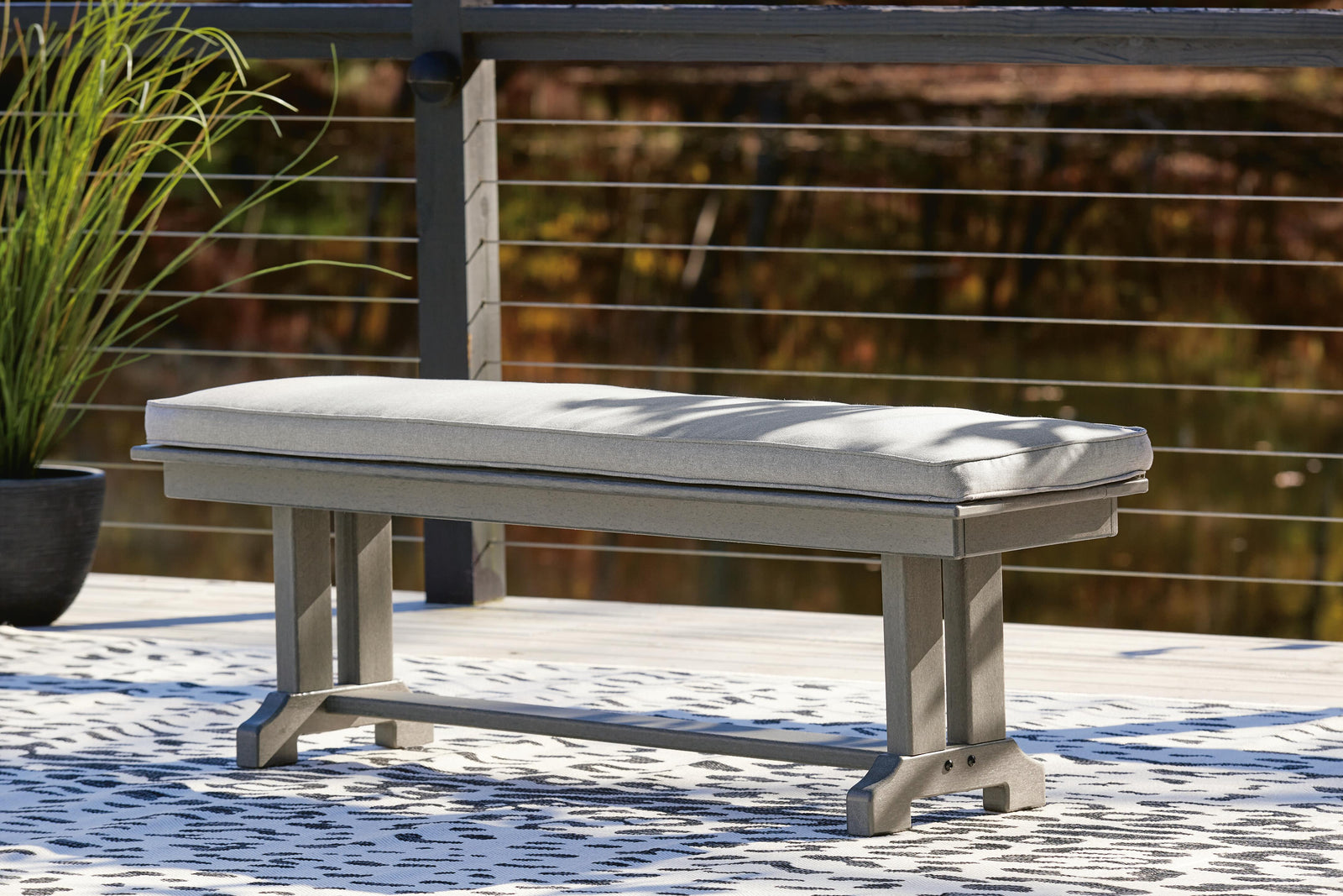 Visola Bench with Cushion - Gray (2)