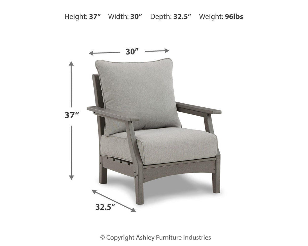 Visola Lounge Chair with Cushion (Set of 2) - Gray (7)