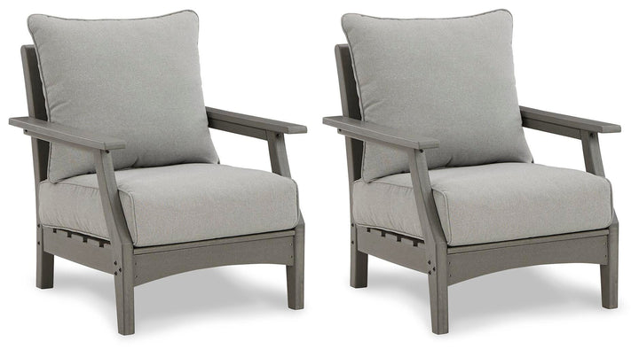 Visola Lounge Chair with Cushion (Set of 2) - Gray (1)